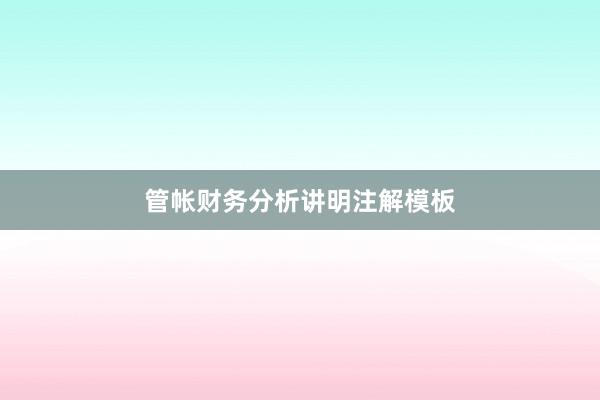 管帐财务分析讲明注解模板